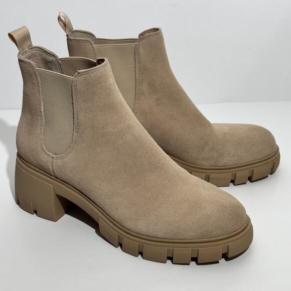 Steve Madden Sand Howler Chelsea Lug Sole Block Heel Ankle Boots Size 8.5 - Picture 4 of 12
